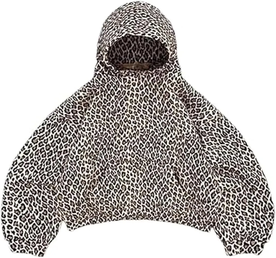 Womens Camo Hoodie Y2k Oversized Leopard Print Hoodie Vintage Long Sleeve Sweatshirts Pullover Jackets Streetwear