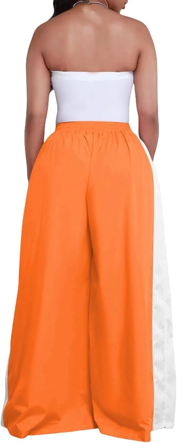 Women's Cargo Pants Baggy Wide Leg Pants Straight Y2K Drawstring Casual Pants with Pockets