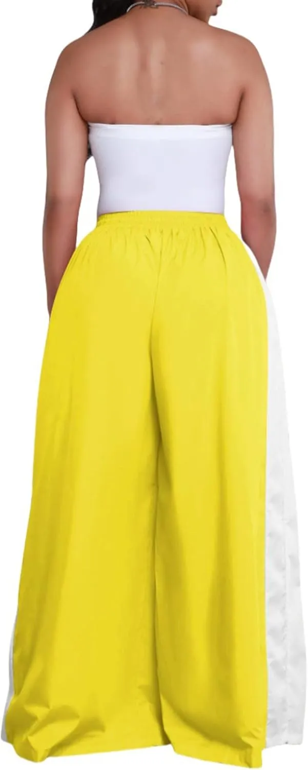 Women's Cargo Pants Baggy Wide Leg Pants Straight Y2K Drawstring Casual Pants with Pockets