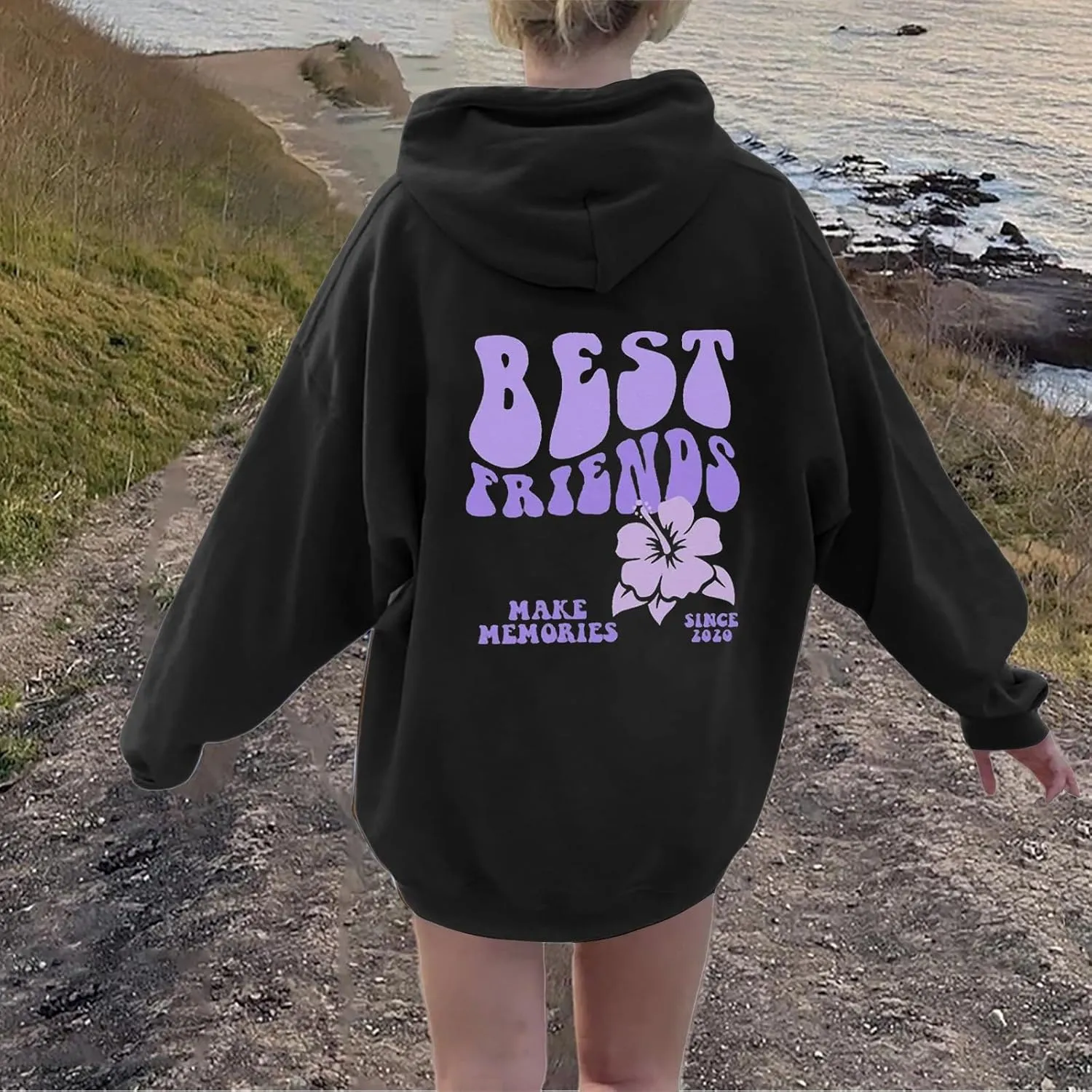 Womens Cute Hoodies Pink Hoodie Long Sleeve Oversized Letter Print Graphic Sweatshirts Teen Girl Y2K Preppy Clothes