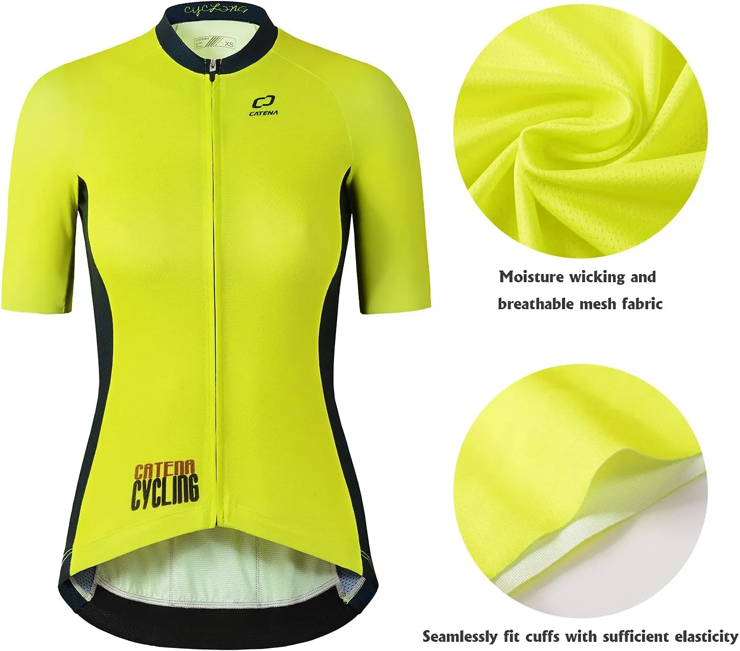 Women's Cycling Jersey Short Sleeve Shirt High Elastic Athletic Training Sports T-Shirt