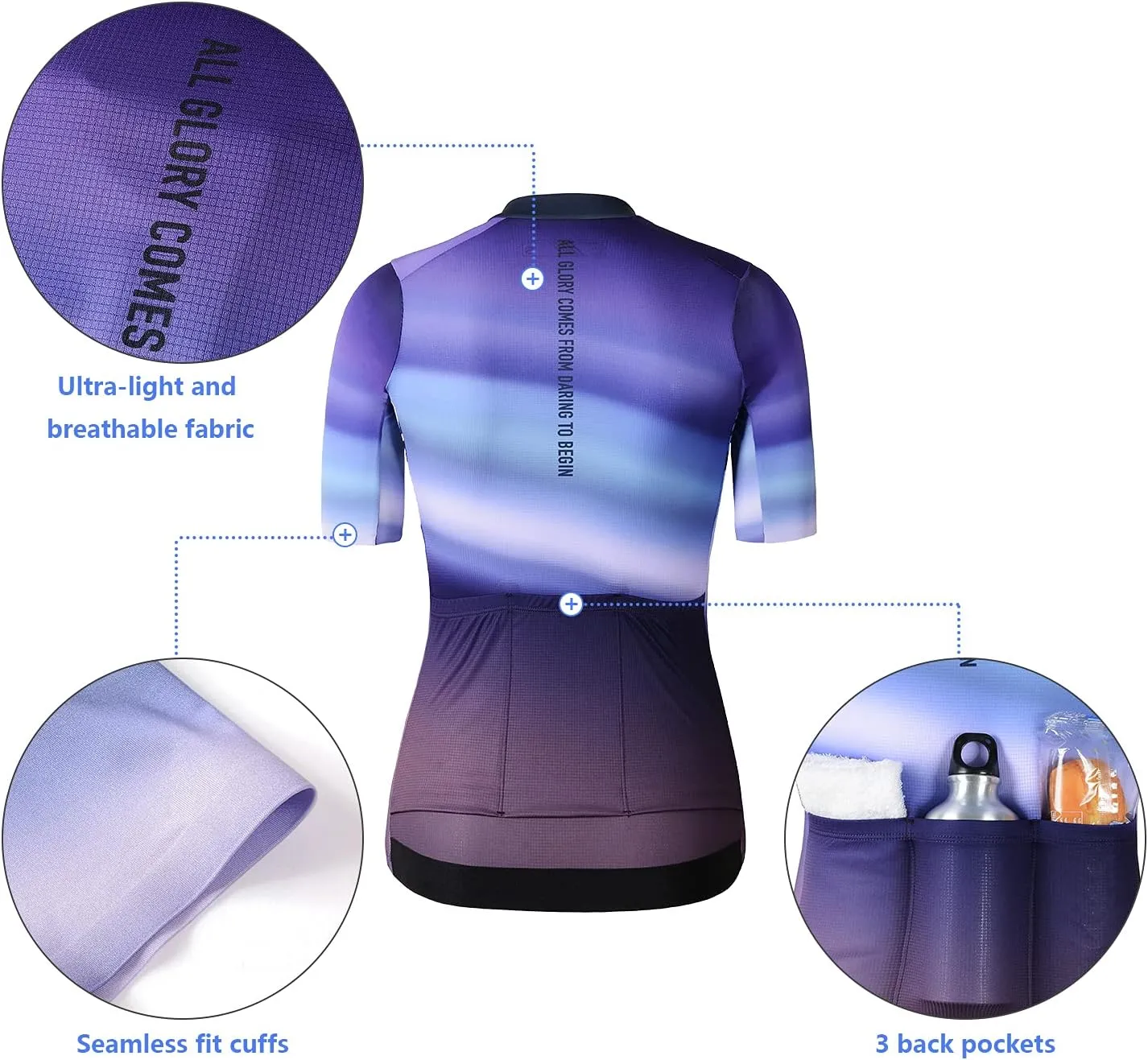 Women's Cycling Jersey Short Sleeve Shirt High Elastic Athletic Training Sports T-Shirt