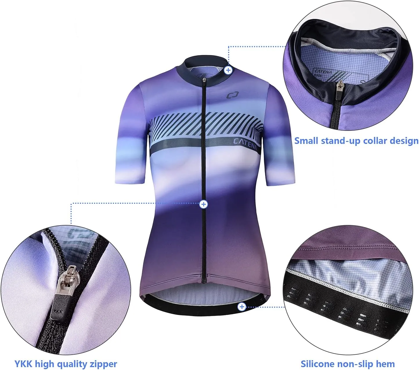 Women's Cycling Jersey Short Sleeve Shirt High Elastic Athletic Training Sports T-Shirt