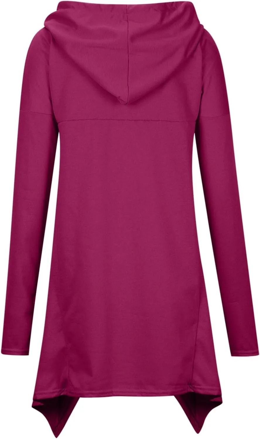 Women's Fashion Hoodies Sweatshirts Hi-Low Hem Pullover Sweatshirts Oversized Long Asymmetric Tunic Top with Pocket