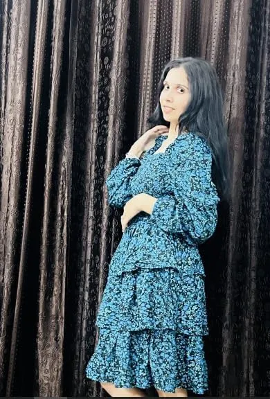 Women's Floral Print Mini Party Dresses Puff Sleeve Flowy 3 Layer Ruffle Casual Dress