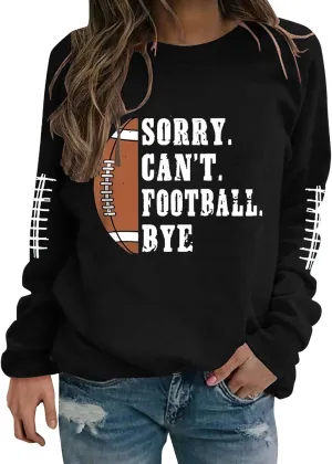 Womens Football Sweatshirt,2024 Fall Sweatshirts Pullover Long Sleeve Game Day Football Graphic Plus Size Sweatshirts