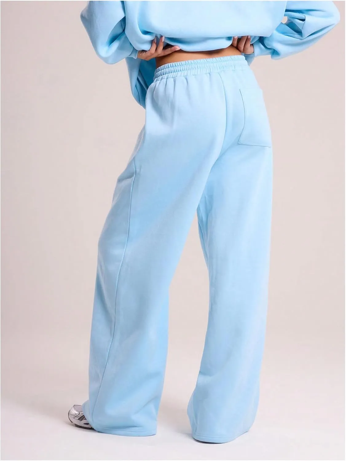 Women's Grey Wide Leg Sweatpants Joggers Casual Baggy Pants Fall Pants XXS-XXXXL