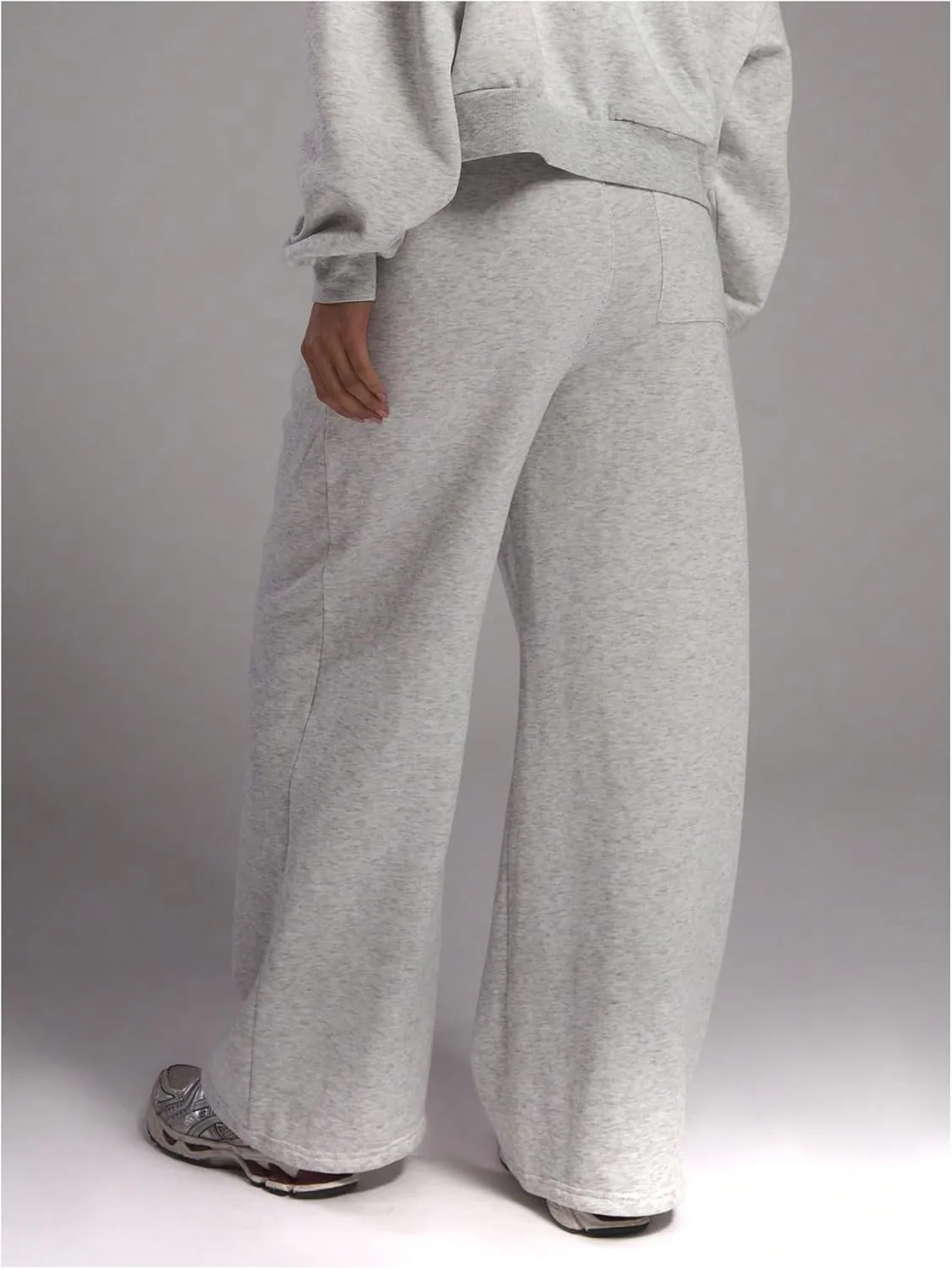 Women's Grey Wide Leg Sweatpants Joggers Casual Baggy Pants Fall Pants XXS-XXXXL