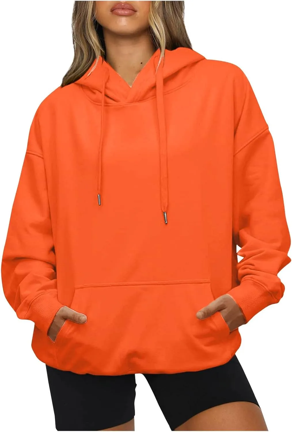 Women's Hoodie Sweatshirts Drawstring Casual Long Sleeve Hooded Pullover Sweatshirts with Pockets