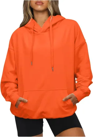 Women's Hoodie Sweatshirts Drawstring Casual Long Sleeve Hooded Pullover Sweatshirts with Pockets