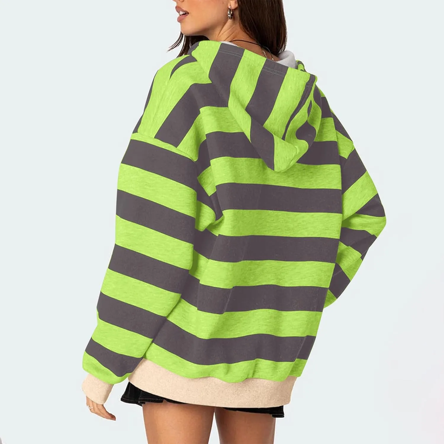 Womens Hoodies Long Sleeve Loose Sweatshirt Graphic Top Drawstring Pullover Hooded Hoodie Fall Outfits with Pocket