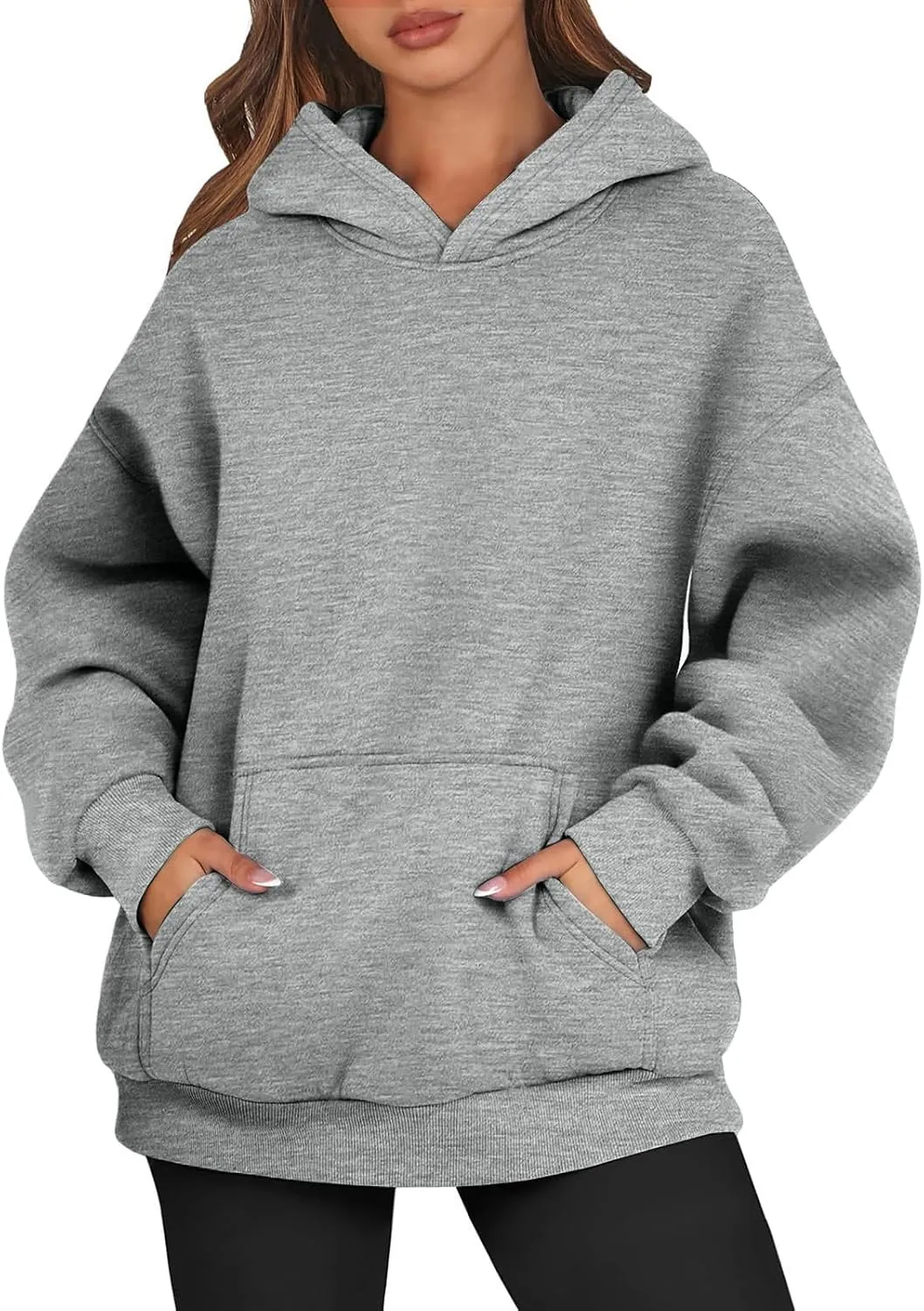 Womens Hoodies Pullover Trendy Y2k Cute Oversized Sweatshirt Fleece Lined Long Sleeve Fall Sweatshirts with Pockets