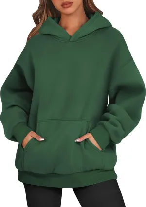 Womens Hoodies Pullover Trendy Y2k Cute Oversized Sweatshirt Fleece Lined Long Sleeve Fall Sweatshirts with Pockets