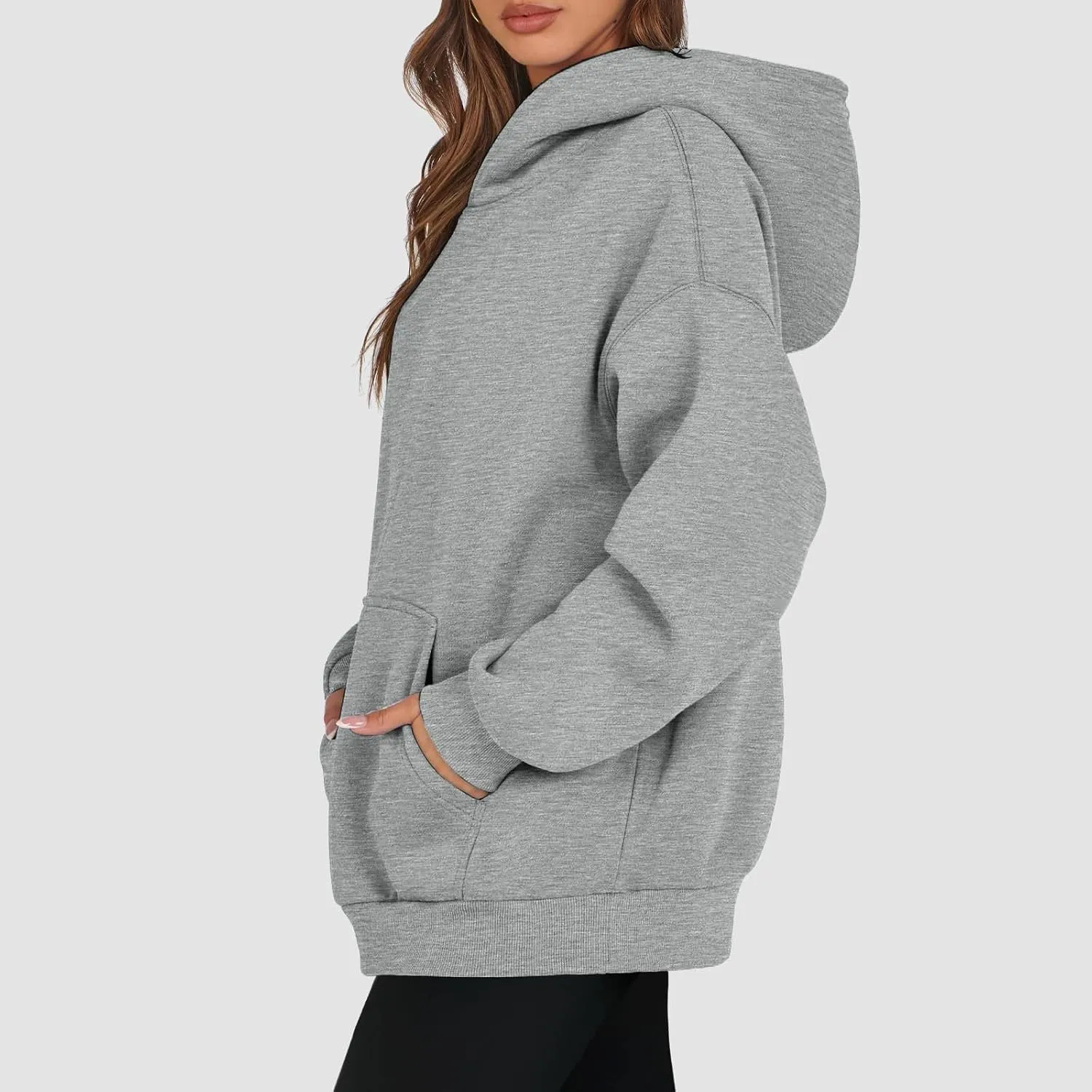 Womens Hoodies Pullover Trendy Y2k Cute Oversized Sweatshirt Fleece Lined Long Sleeve Fall Sweatshirts with Pockets