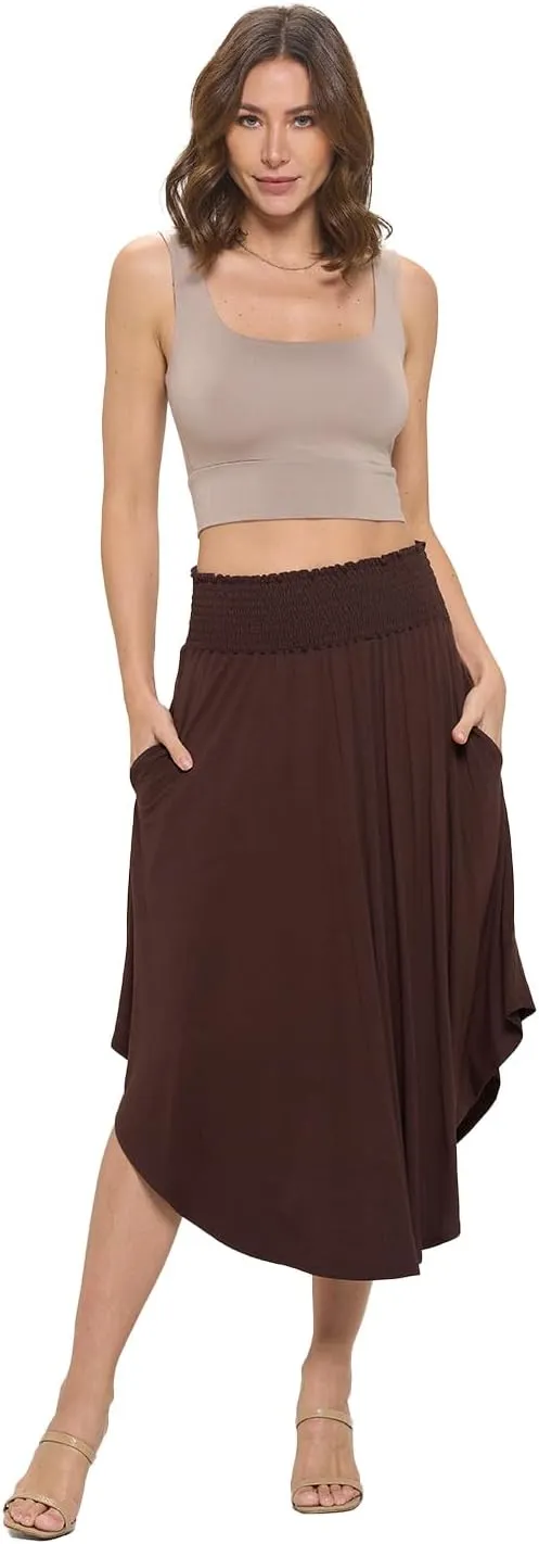 Women's Midi Long Skirt, Flowy, Sexy Outfit, High Waisted, Summer Outfit, Pull On, Casual