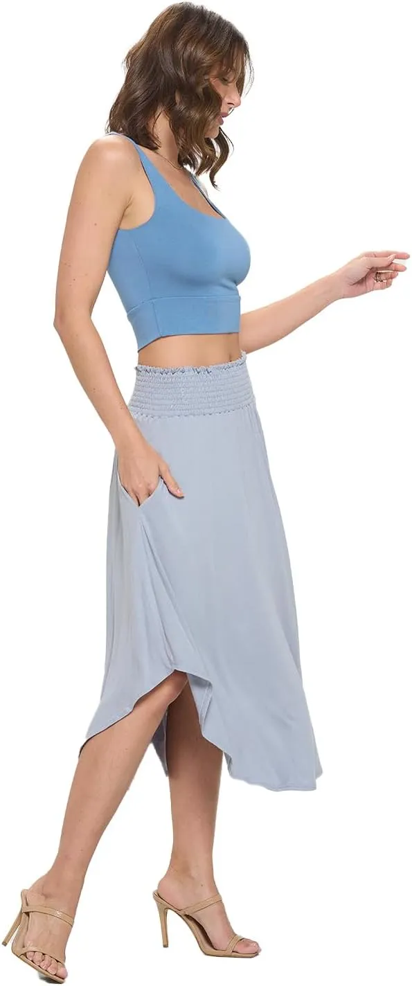 Women's Midi Long Skirt, Flowy, Sexy Outfit, High Waisted, Summer Outfit, Pull On, Casual