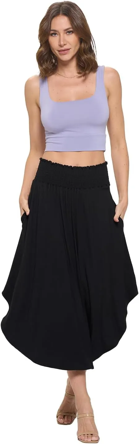 Women's Midi Long Skirt, Flowy, Sexy Outfit, High Waisted, Summer Outfit, Pull On, Casual