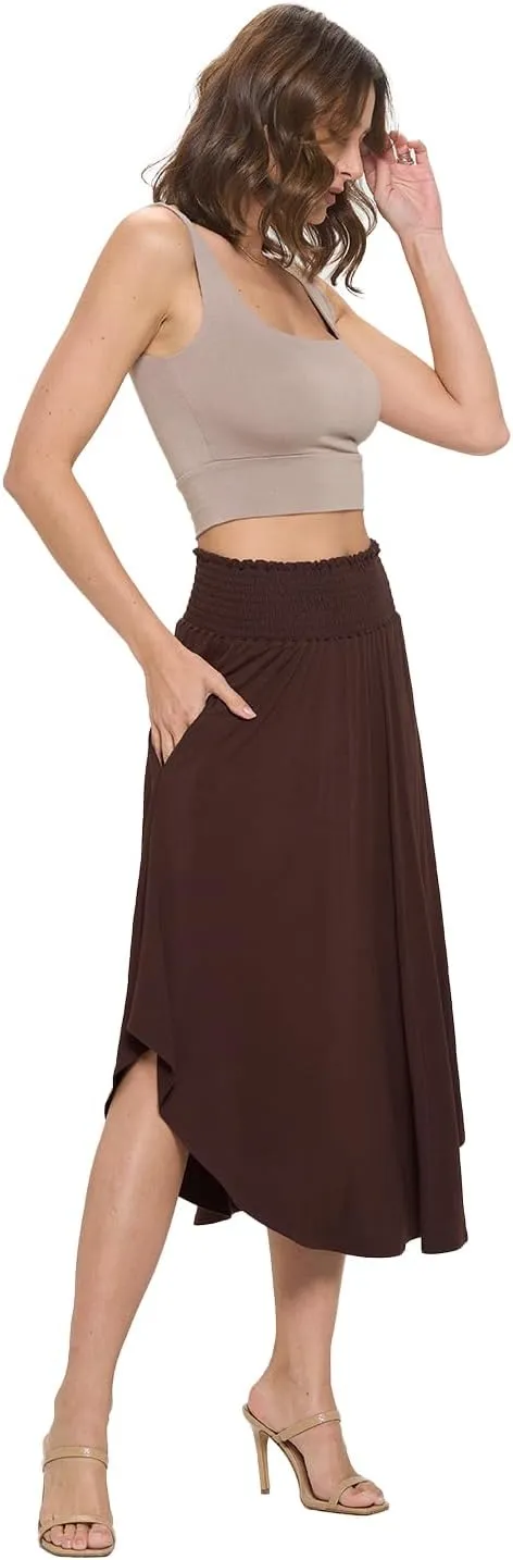 Women's Midi Long Skirt, Flowy, Sexy Outfit, High Waisted, Summer Outfit, Pull On, Casual