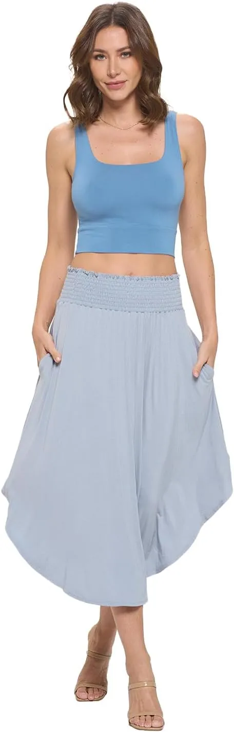 Women's Midi Long Skirt, Flowy, Sexy Outfit, High Waisted, Summer Outfit, Pull On, Casual