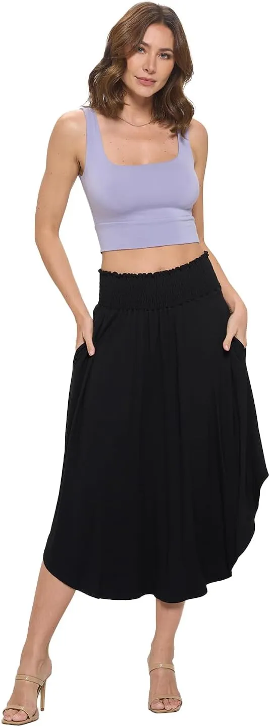 Women's Midi Long Skirt, Flowy, Sexy Outfit, High Waisted, Summer Outfit, Pull On, Casual