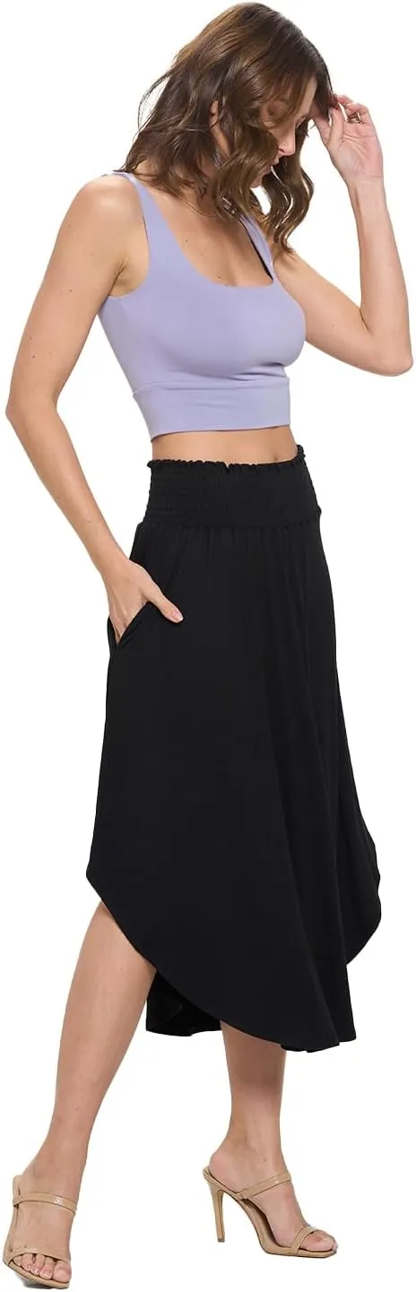 Women's Midi Long Skirt, Flowy, Sexy Outfit, High Waisted, Summer Outfit, Pull On, Casual