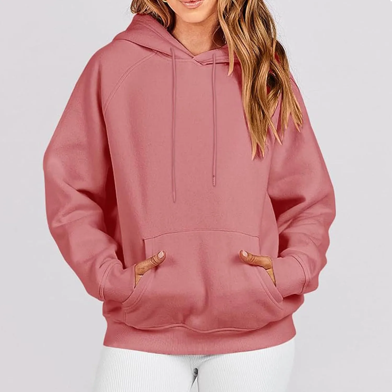 Womens Oversized Hoodies Sweatshirts Fleece Hooded Pullover Sweater Tops Long Sleeve Fall Fashion Outfits Clothes 2023
