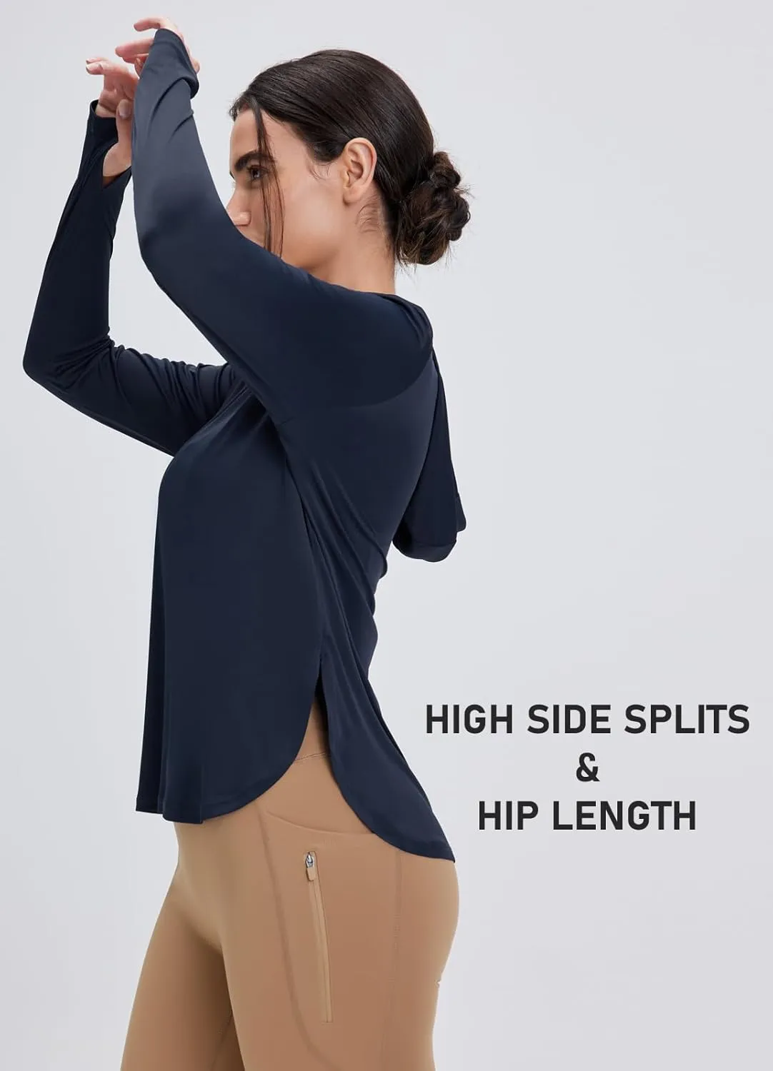 Women's Rash Guard Long Sleeve UV Sun Protection Shirts with Thin Hoodie UPF 50  Lightweight SPF Tops for Hiking