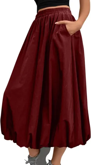 Womens Skirt for Women Maxi Long Loose Fit High Cut Basic Skirt 2025 Y2K