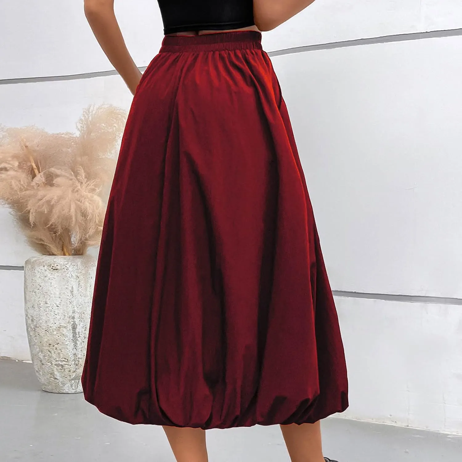 Womens Skirt for Women Maxi Long Loose Fit High Cut Basic Skirt 2025 Y2K