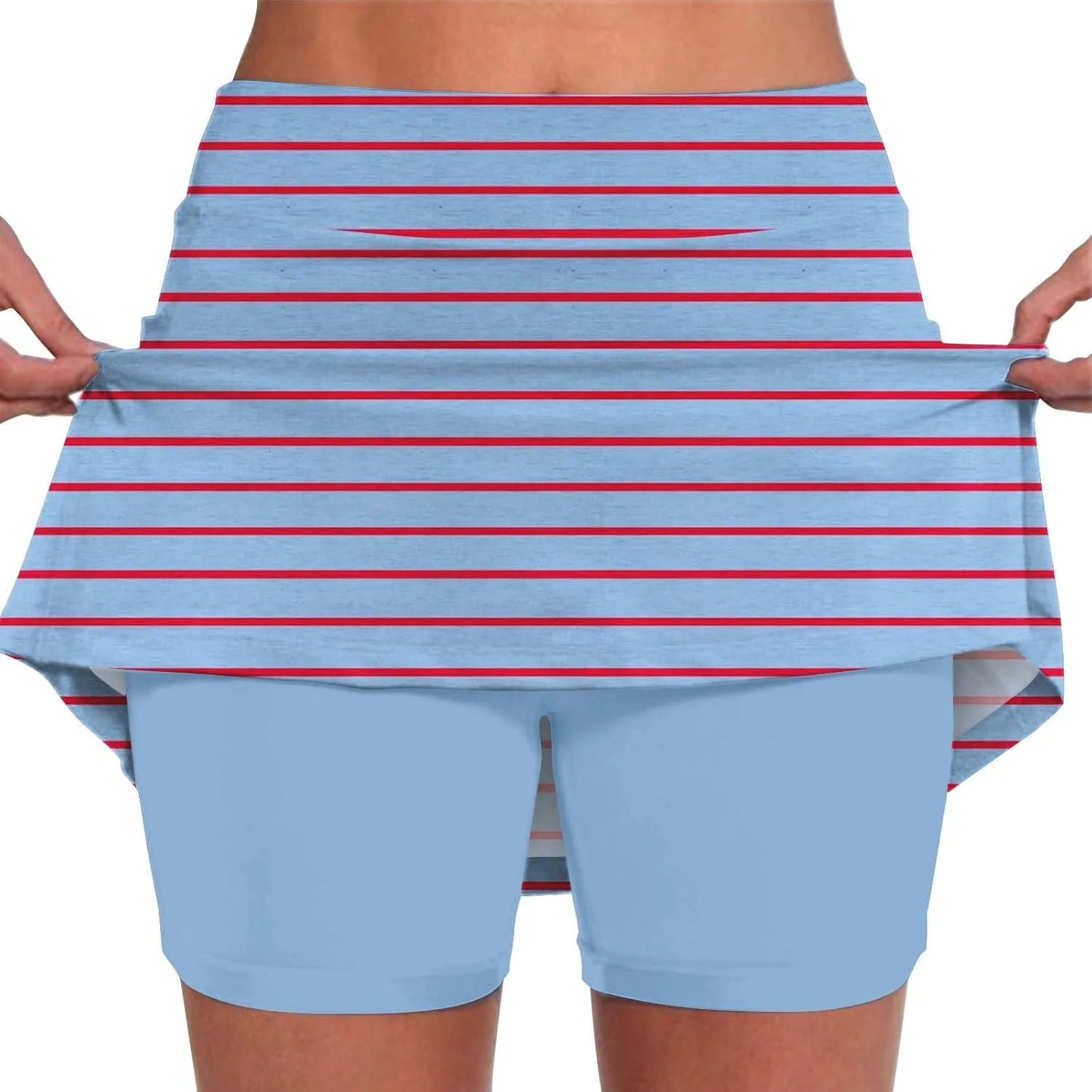Womens Skorts with High Waist Pockets Tummy Control Plus Size Athletic Sports Pants Skirt Casual Pants for Women