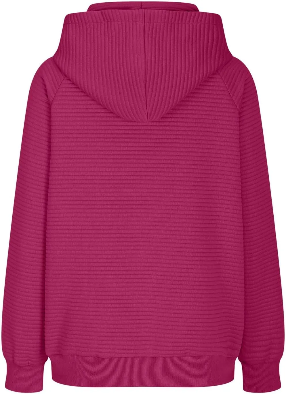 Women's Solid Oversized Hoodies Slub Knit Splicing Sweatshirt Loose Soft Long Sleeve Pullover Tops with Pocket
