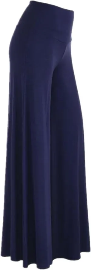 Womens Solid Palazzo Pants High Waist Wide Leg Pants Stretchy Pants