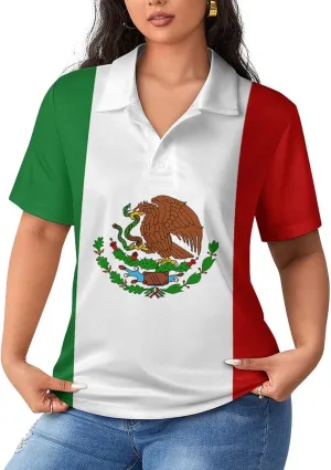 Women's Sport Palestine Flag Polo-Shirt Business Short-Sleeve Polo-Shirt for Women