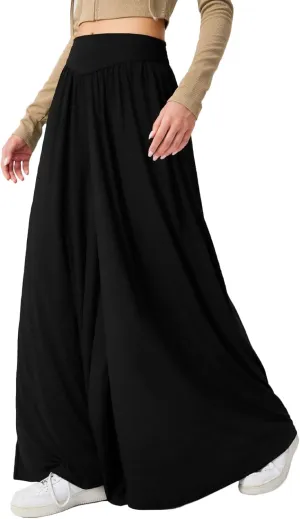 Women's Wide Leg Palazzo Pants High Waist Long Pants Lounge Beach Trousers