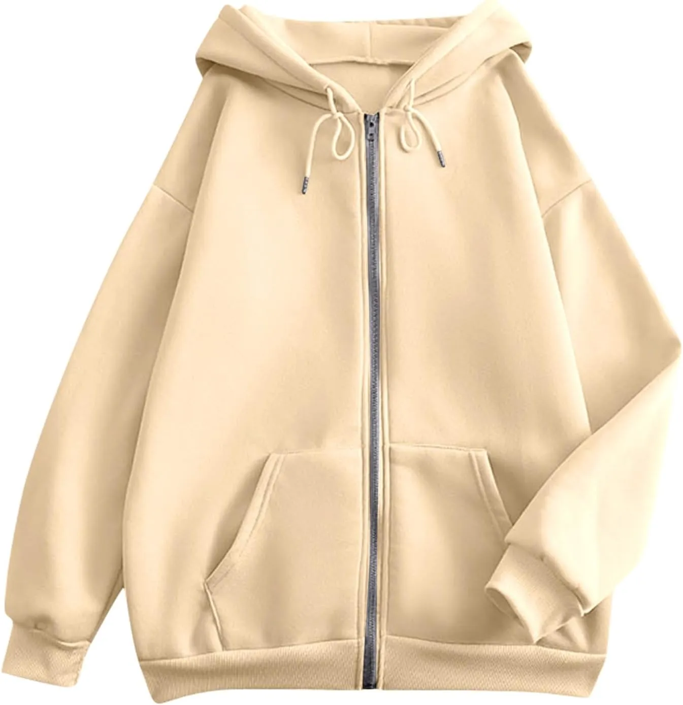 Womens Zip Up Hoodies Long Sleeve Oversized Sweatshirts Y2K Jacket Pockets Patchwork Design T-Shirt Hoodie for Women