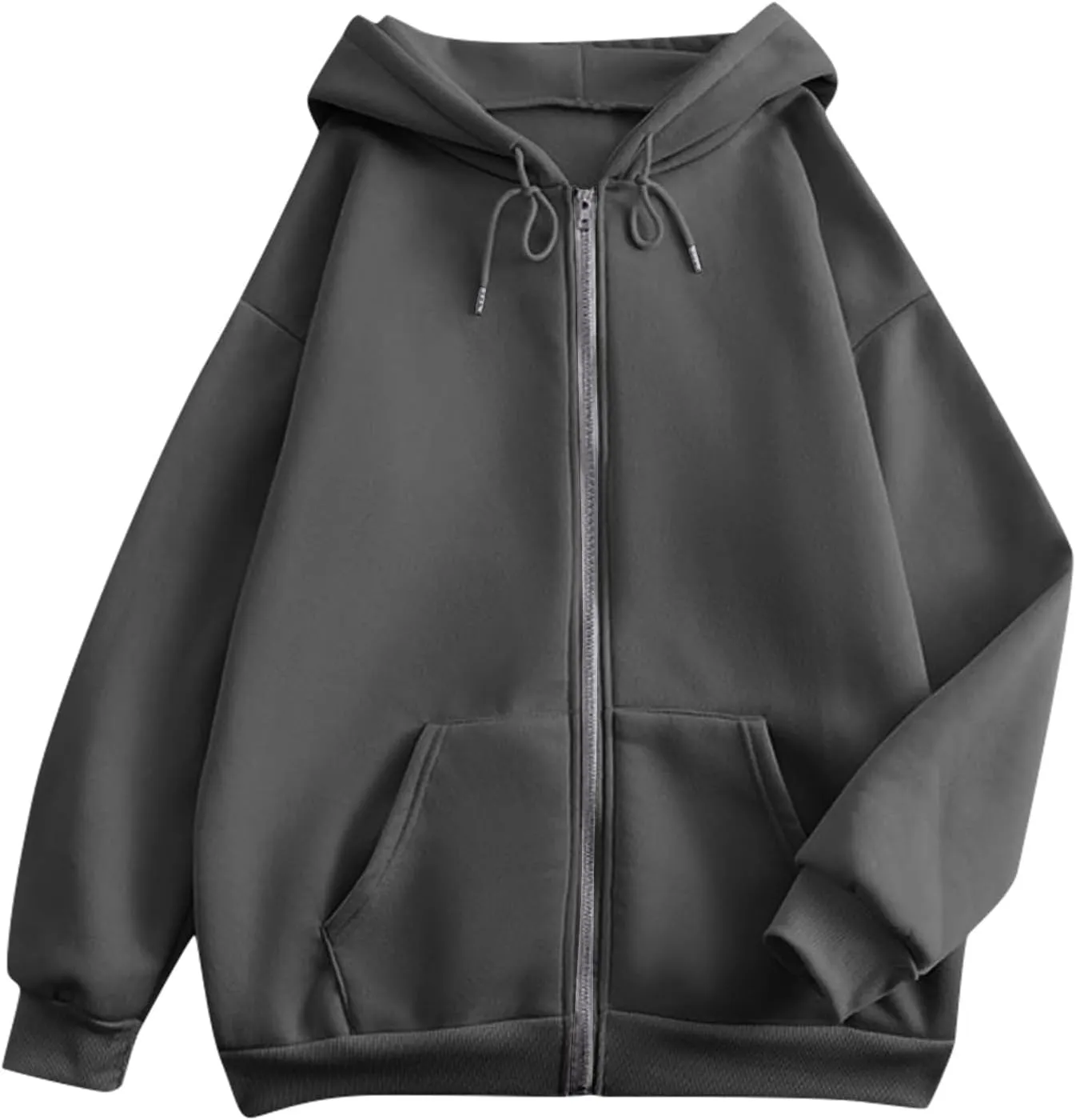 Womens Zip Up Hoodies Long Sleeve Oversized Sweatshirts Y2K Jacket Pockets Patchwork Design T-Shirt Hoodie for Women