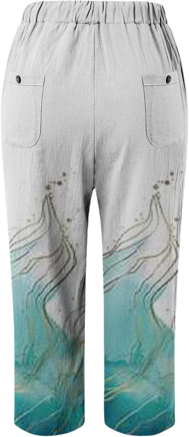 Workout Leggings for Women Casual Drawstring Pants Cotton Linen Pants Casual 2025 Women's Bottoms Womens Workout