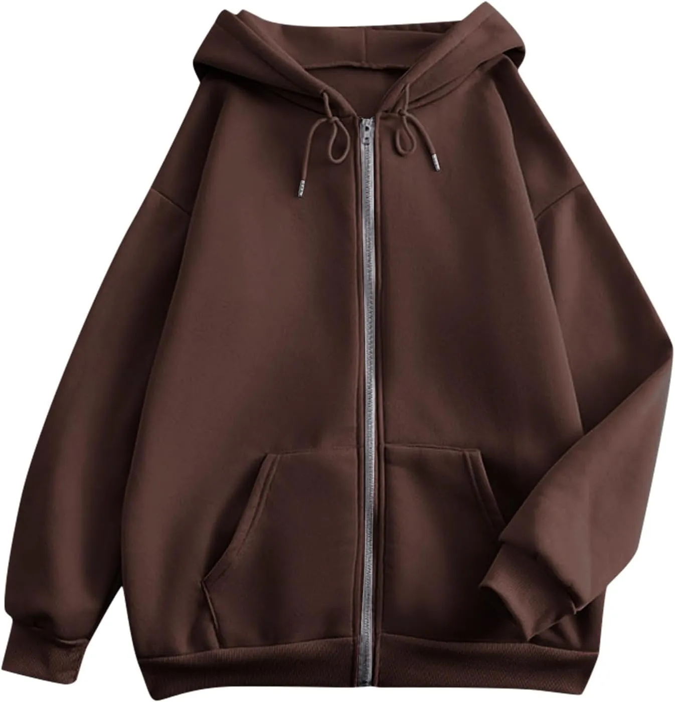 XIAXOGOOL Zipper Hoodie Women,Y2K Zip Up Hoodies For Woman Oversized Casual Basic Long Sleeve Sweatshirt Fall Workout Jackets