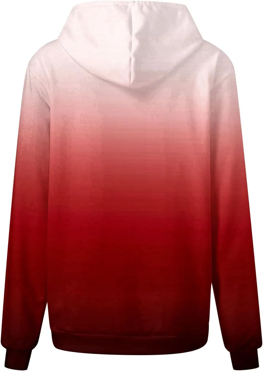 ZDRZK Hoodies For Women Gradient Print Casual Crewneck Long Sleeve Sweatshirts Hooded Loose Fit Oversized Pullover