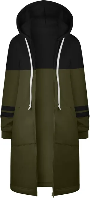 Zip Up Hoodies for Women 2024 Fall Oversized Sweatshirts Long Sleeve Hooded Lightweight Long Jackets with Pockets